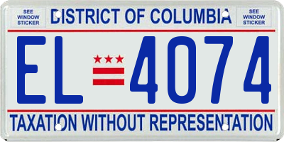 DC license plate EL4074