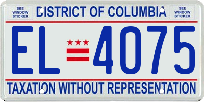 DC license plate EL4075