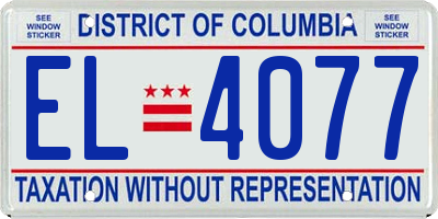 DC license plate EL4077