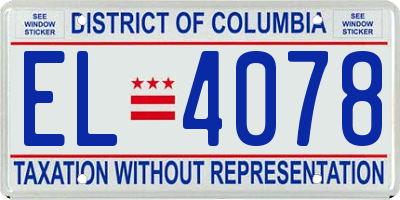 DC license plate EL4078