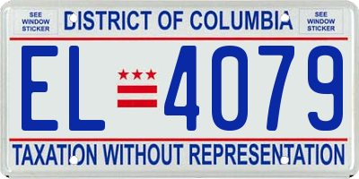 DC license plate EL4079