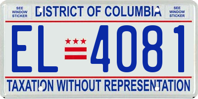 DC license plate EL4081