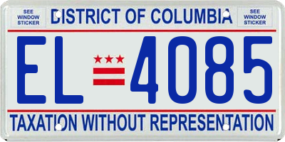 DC license plate EL4085