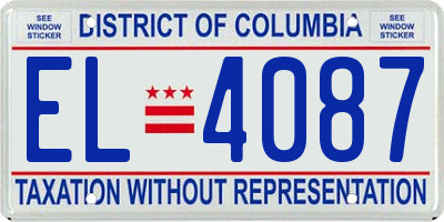 DC license plate EL4087