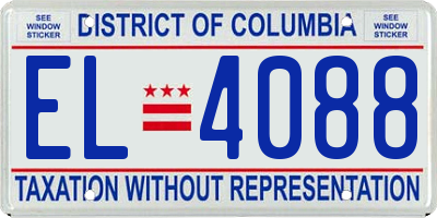 DC license plate EL4088