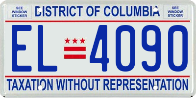 DC license plate EL4090