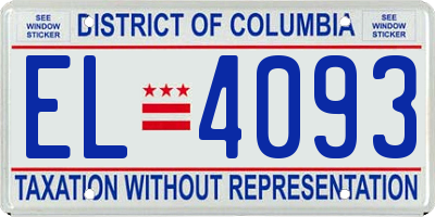 DC license plate EL4093