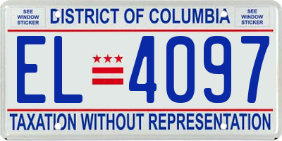 DC license plate EL4097