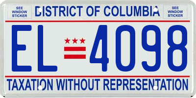 DC license plate EL4098