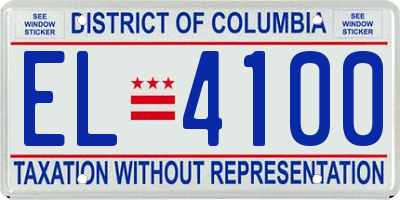 DC license plate EL4100