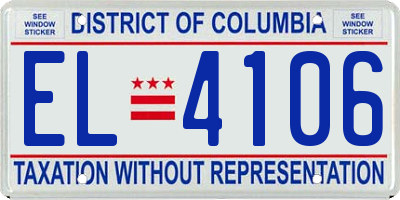 DC license plate EL4106