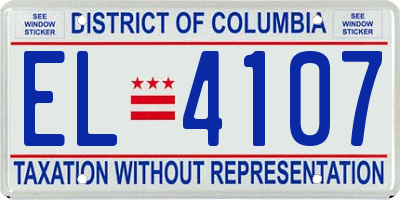 DC license plate EL4107