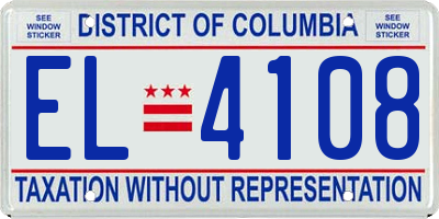 DC license plate EL4108