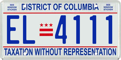 DC license plate EL4111