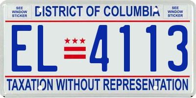 DC license plate EL4113