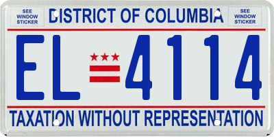 DC license plate EL4114