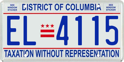 DC license plate EL4115