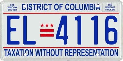 DC license plate EL4116