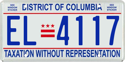 DC license plate EL4117