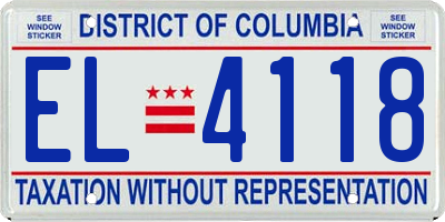 DC license plate EL4118