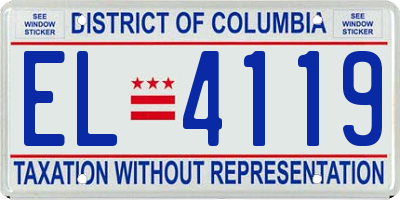 DC license plate EL4119