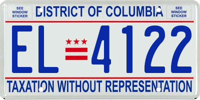 DC license plate EL4122