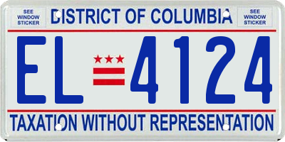 DC license plate EL4124