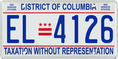 DC license plate EL4126