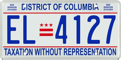 DC license plate EL4127