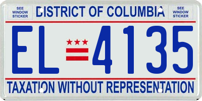 DC license plate EL4135