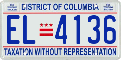 DC license plate EL4136