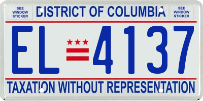 DC license plate EL4137