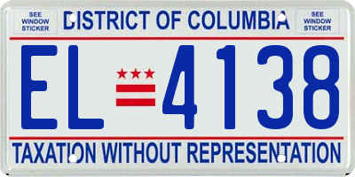 DC license plate EL4138