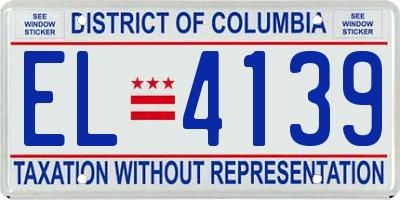 DC license plate EL4139