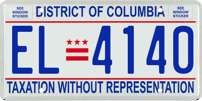 DC license plate EL4140