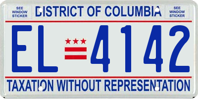 DC license plate EL4142