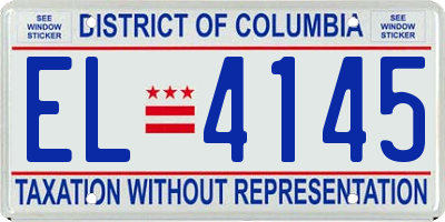 DC license plate EL4145