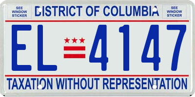 DC license plate EL4147