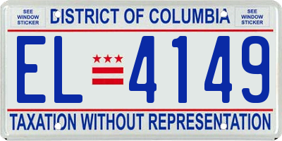 DC license plate EL4149