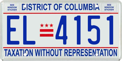 DC license plate EL4151