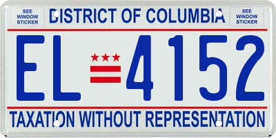 DC license plate EL4152