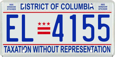 DC license plate EL4155