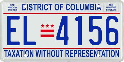 DC license plate EL4156