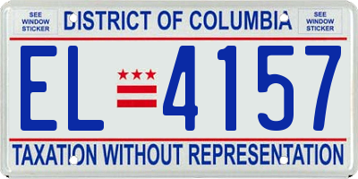 DC license plate EL4157