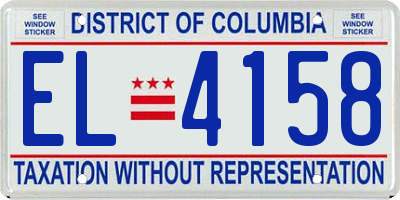 DC license plate EL4158