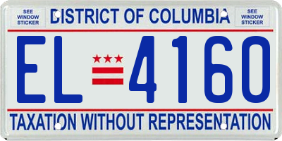 DC license plate EL4160