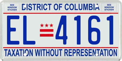 DC license plate EL4161