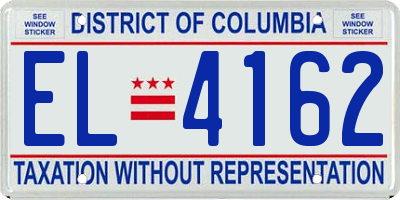 DC license plate EL4162