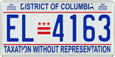 DC license plate EL4163