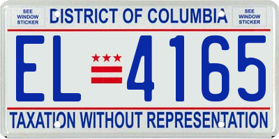 DC license plate EL4165